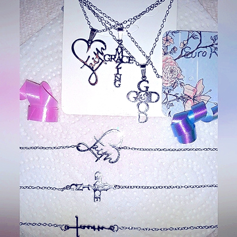 Cross Necklace Silver‎ Pendant GRACE Charm on 18-22"chain NEW… - Picture 3 of 10